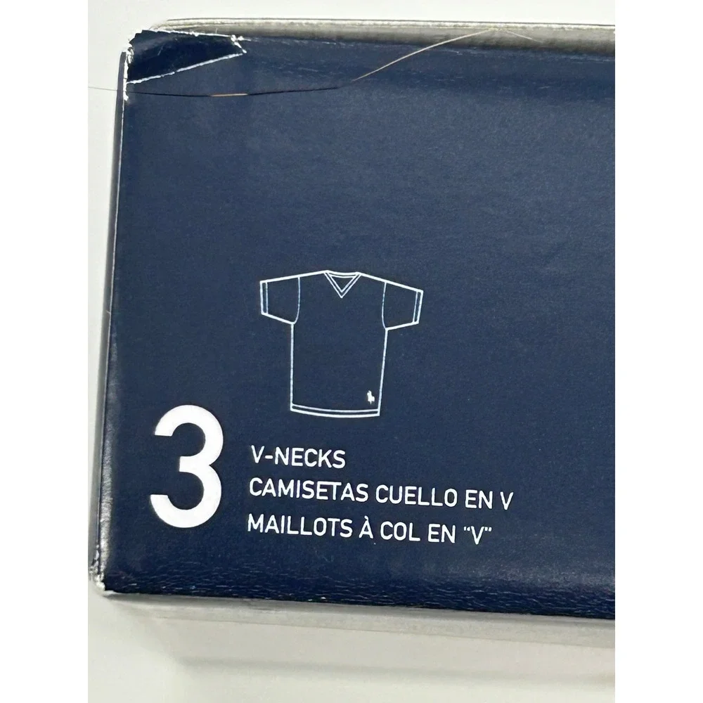 Polo Ralph Lauren V-Neck T-Shirt Mens Medium Multi 3-Pack Classic Fit Cotton NEW